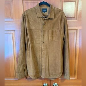 Vince suede goat leather shirt jacket. Brown. Like new condition.  Size L